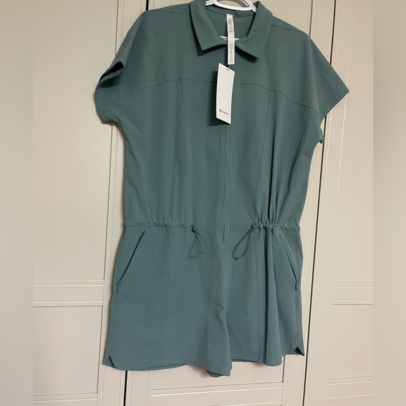 NWT Lululemon Stretch Rib Pocketed Romper in Tidewater Teal - Picture 6 of 14